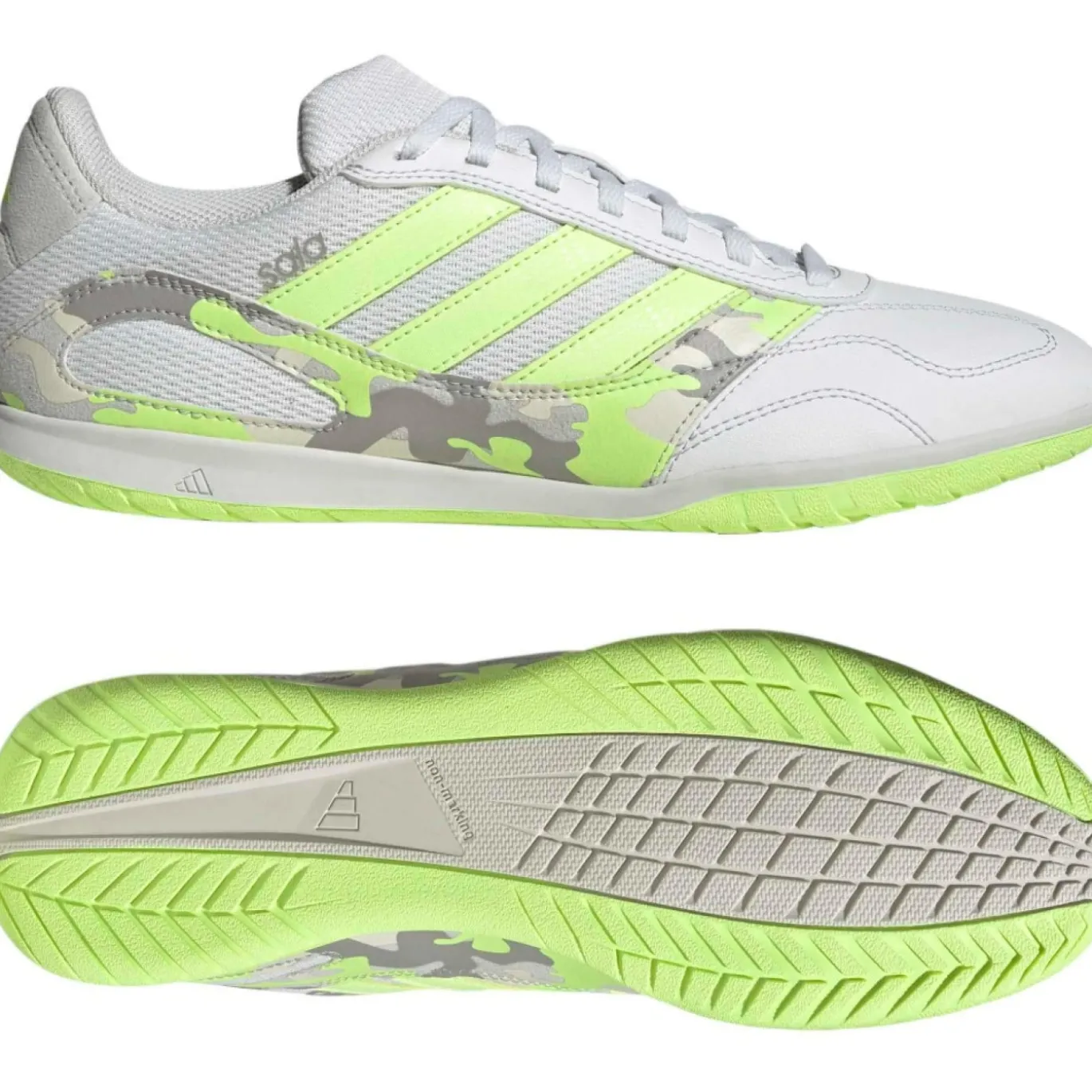 adidas Super Sala III Zaalvoetbalschoenen (IN) Lichtgrijs Lichtgroen Lime