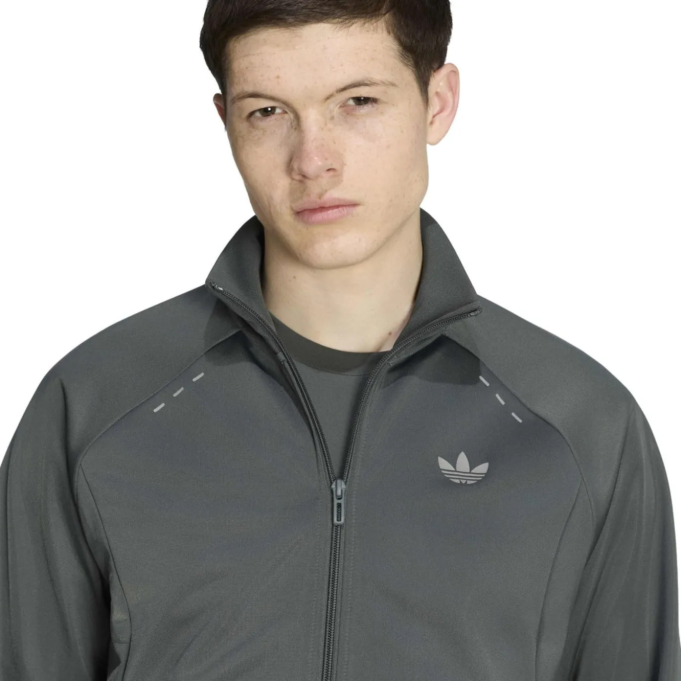 adidas Tech Essential Trainingspak Donkergroen Grijs