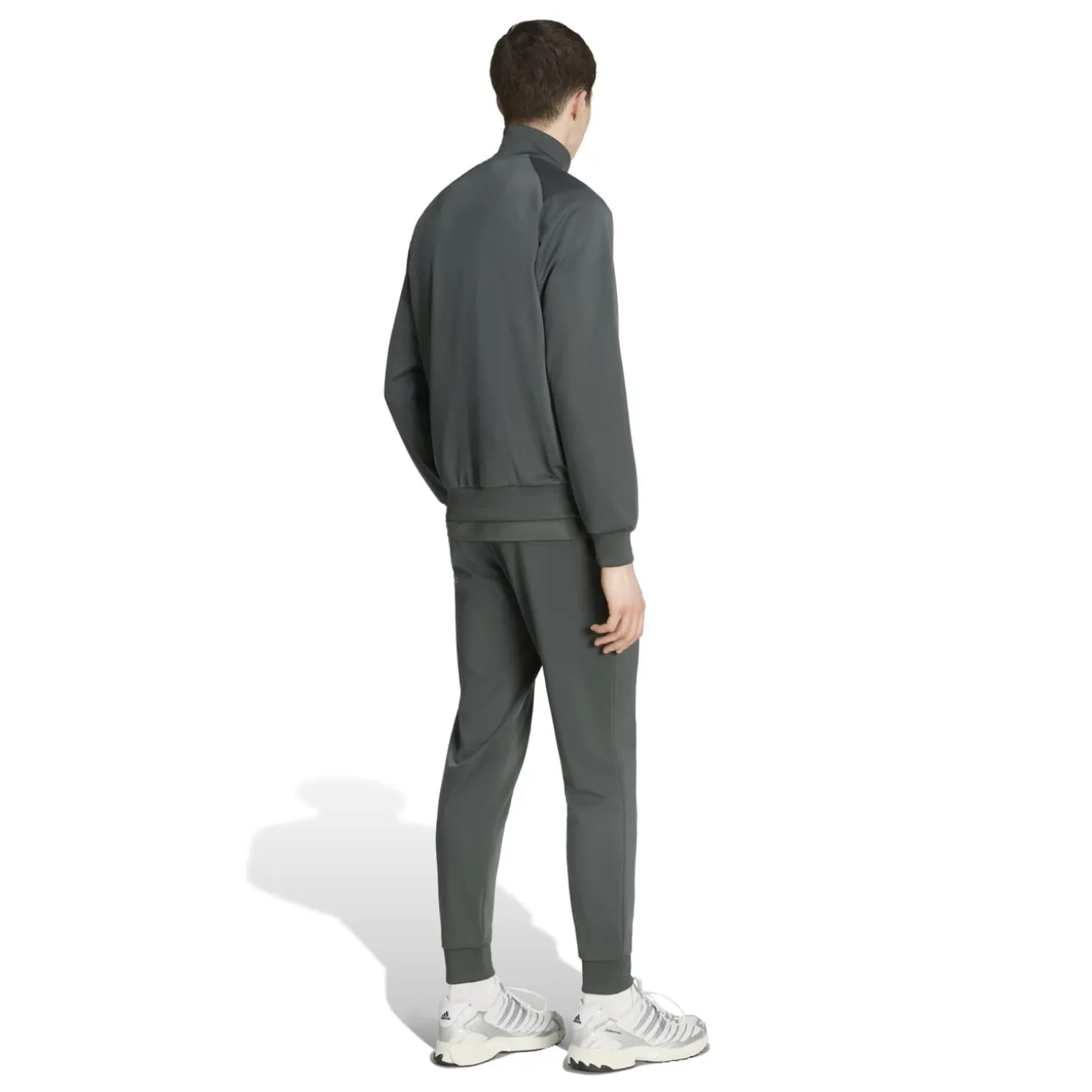 adidas Tech Essential Trainingspak Donkergroen Grijs