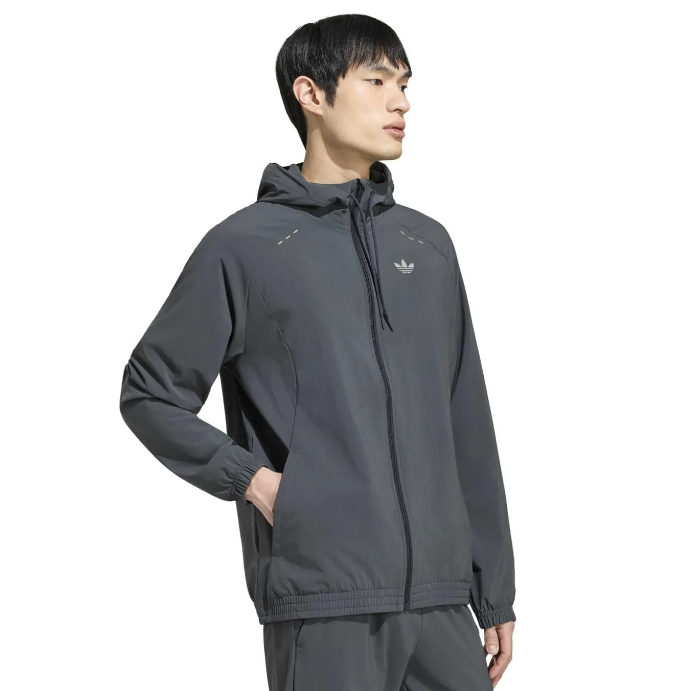 adidas Tech Essential Woven Trainingspak Donkergrijs Zilver