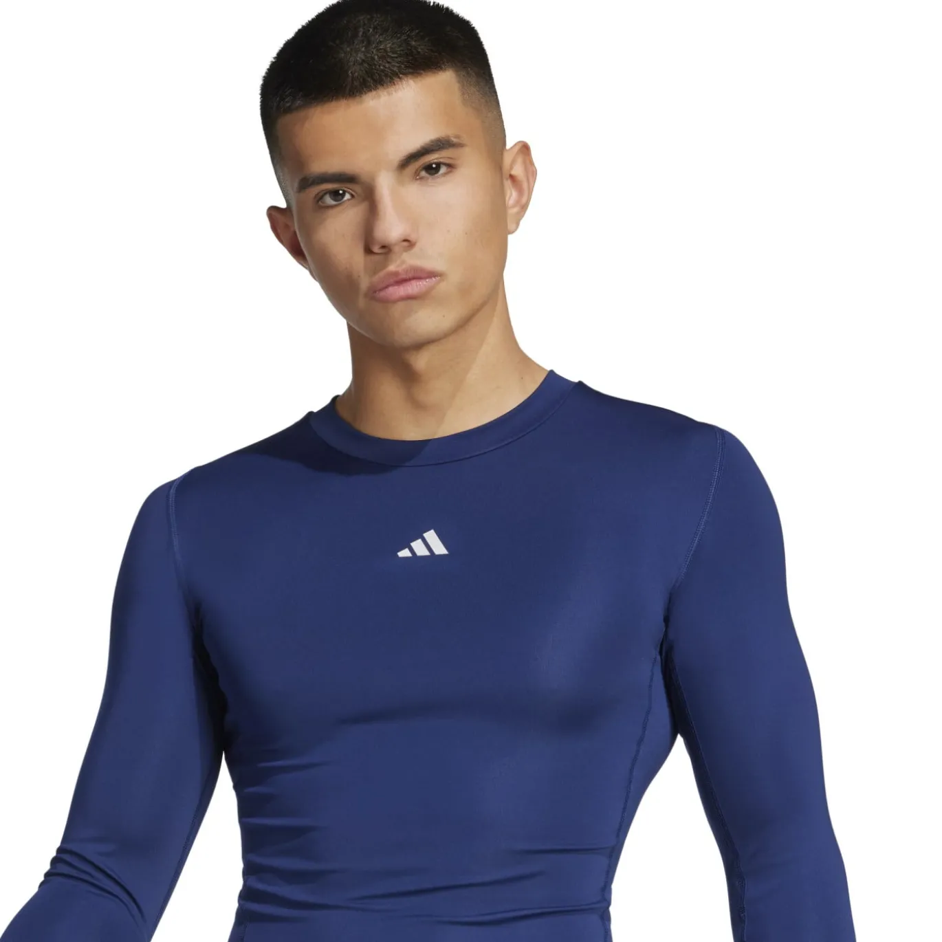 adidas Techfit Ondershirt Lange Mouwen Donkerblauw Wit