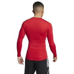 adidas Techfit Ondershirt Lange Mouwen Rood Wit