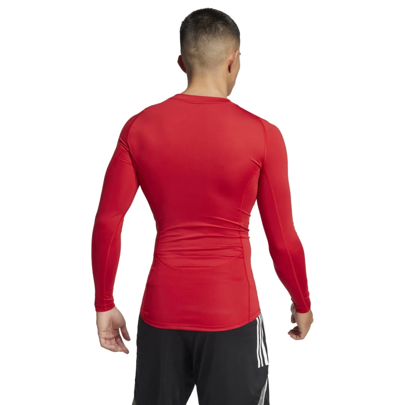 adidas Techfit Ondershirt Lange Mouwen Rood Wit