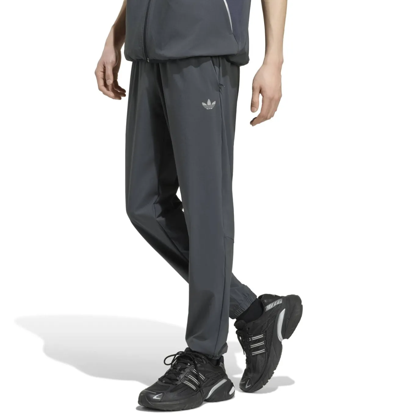 adidas Tech Trefoil Essential Woven Trainingsbroek Donkergrijs Zilver