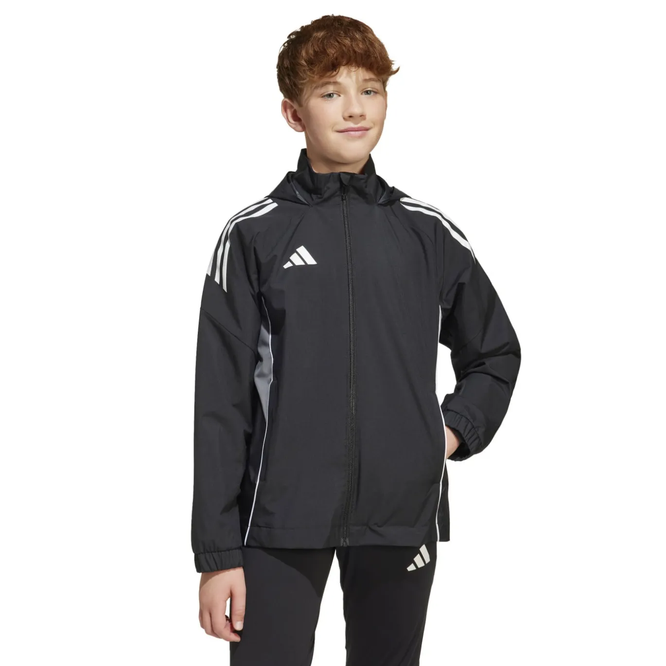 adidas Tiro 25 Competition Allweather Jacket Kids Zwart Grijs