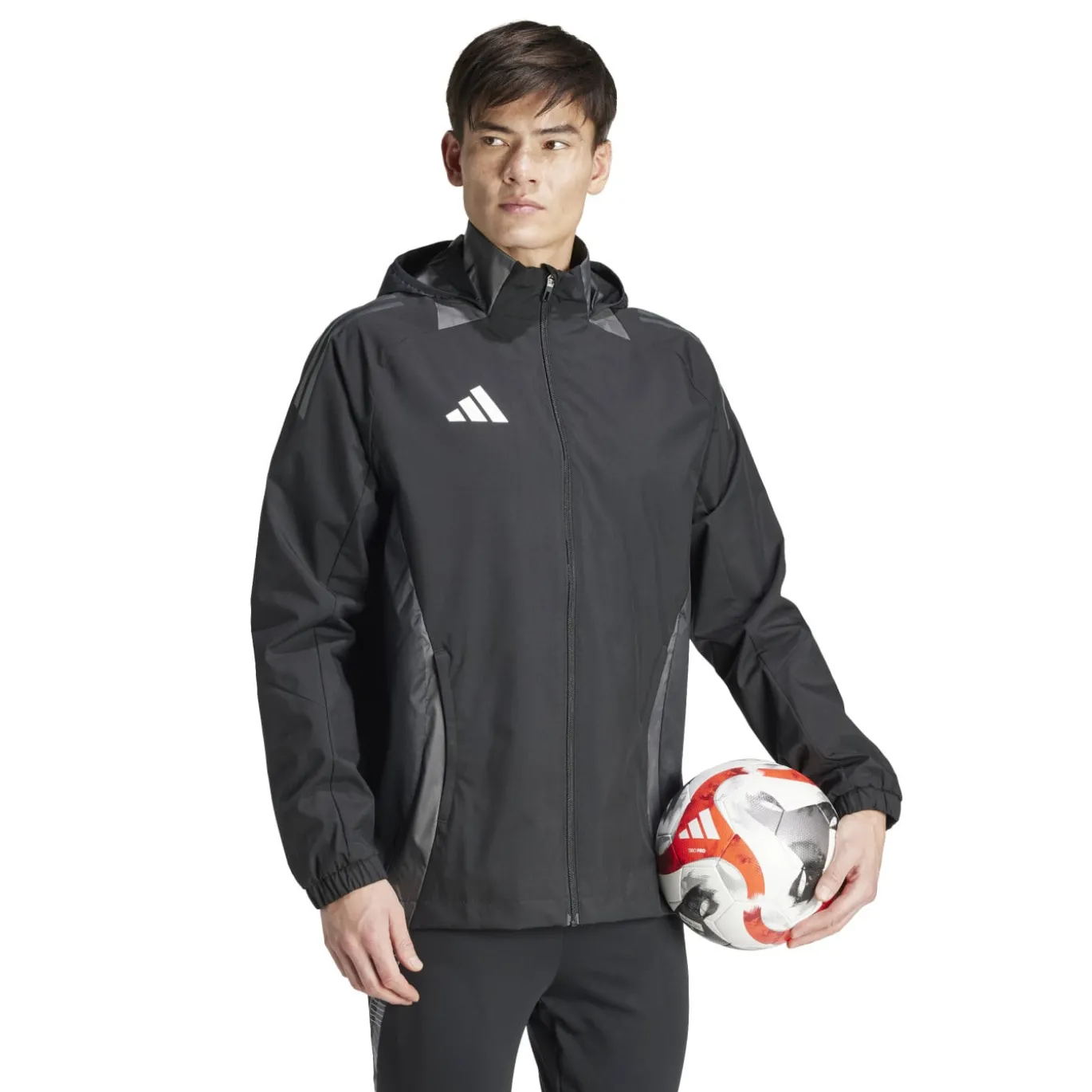 adidas Tiro 24 Competition Allweather Jas Zwart Donkergrijs