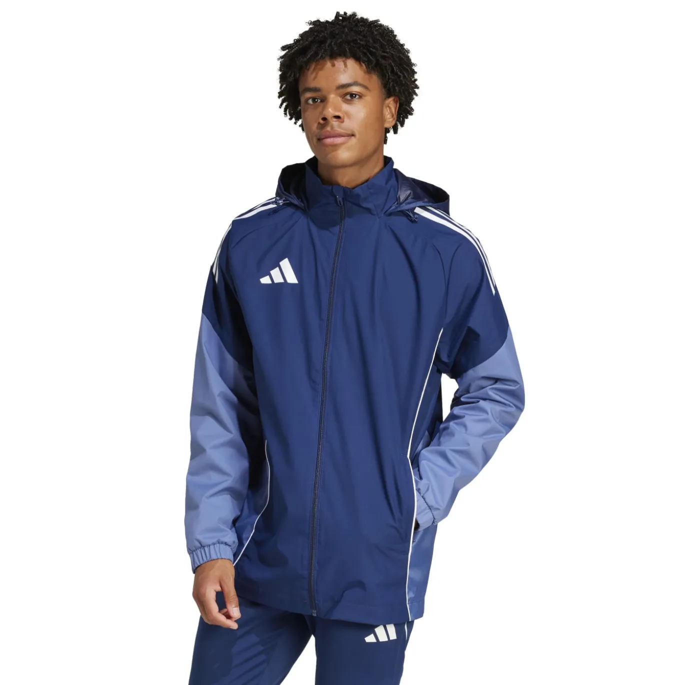 adidas Tiro 25 Competition Allweather Jack Donkerblauw Lichtblauw