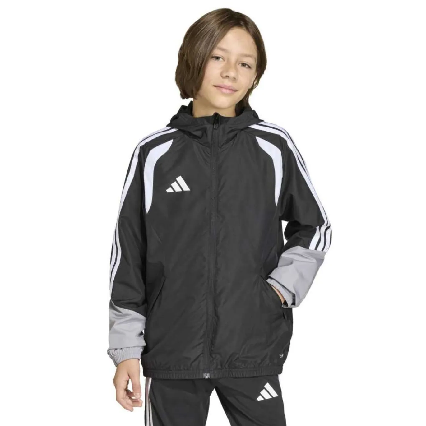 adidas Tiro 26 Competition Allweather Jack Kids Zwart Grijs