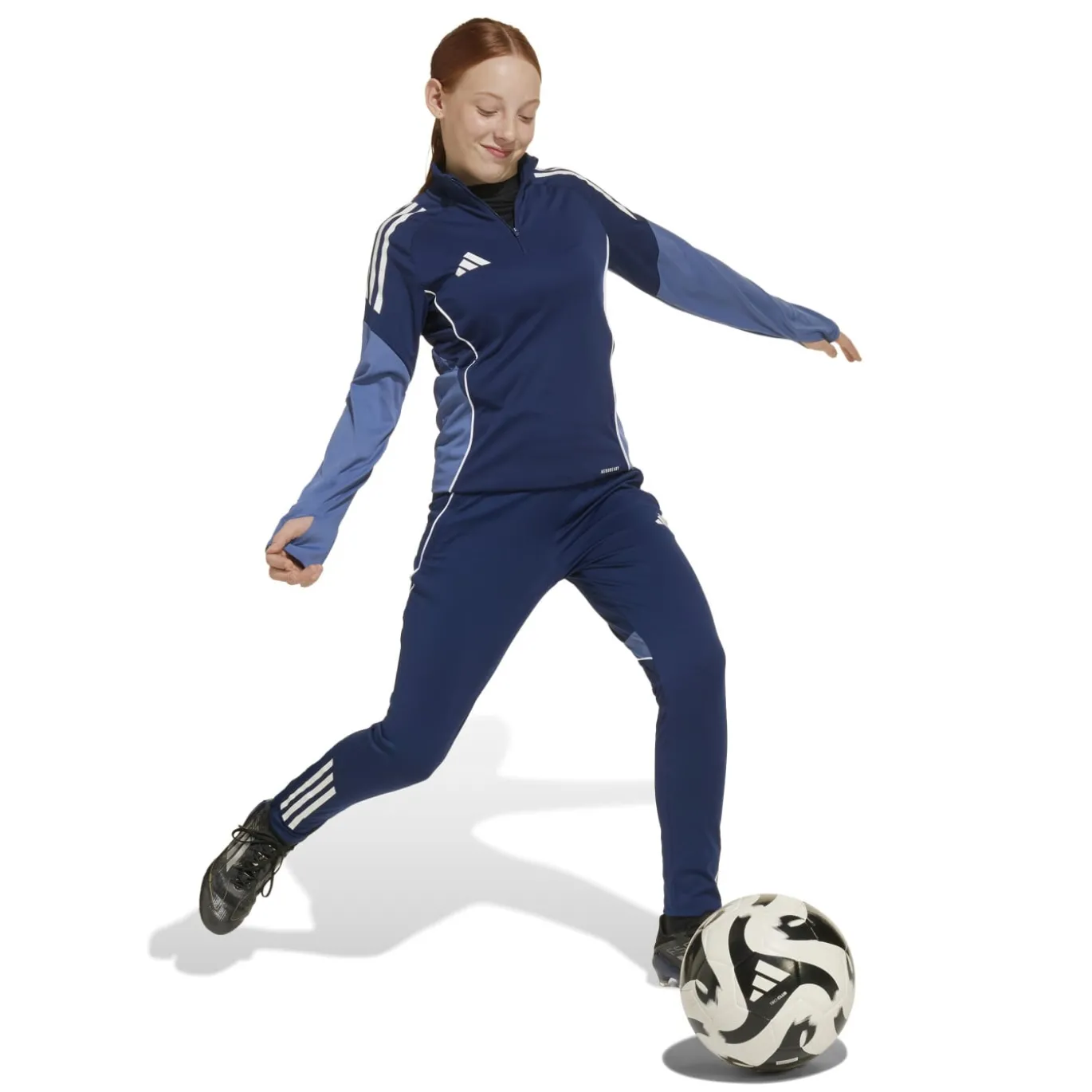 adidas Tiro 25 Competition Trainingspak 1/4-Zip Kids Donkerblauw Wit