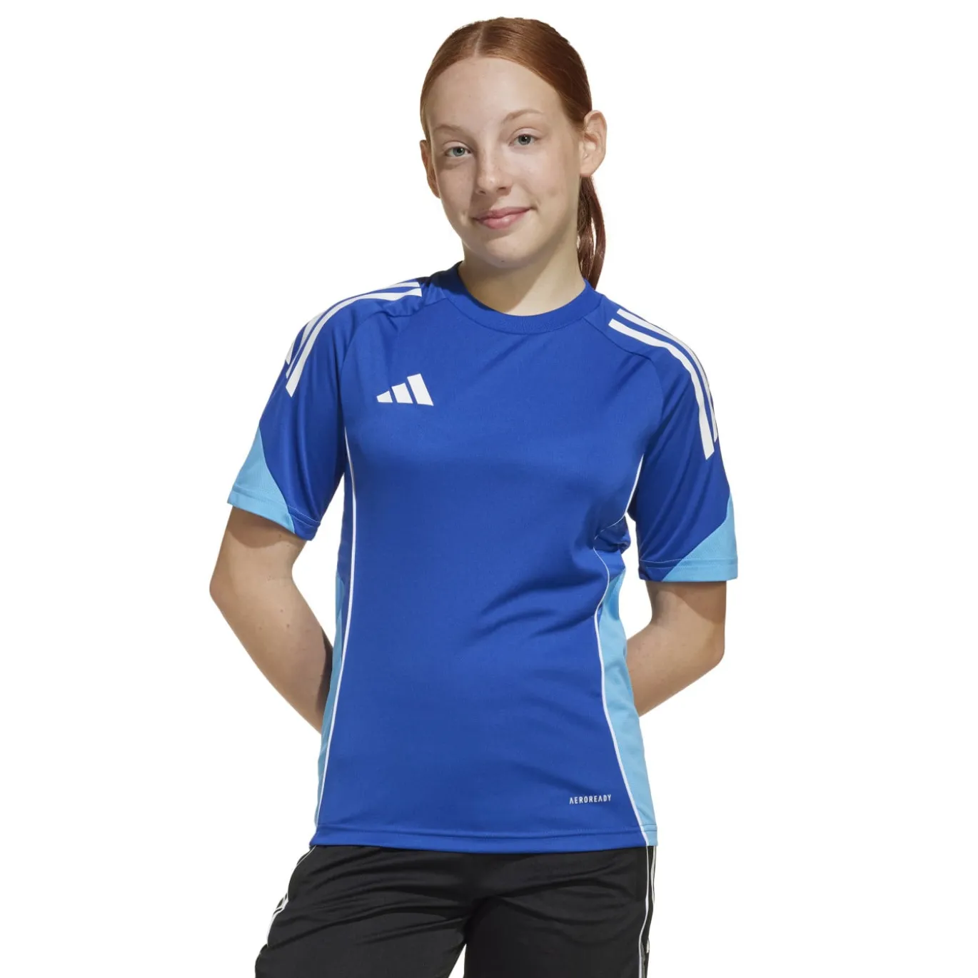 adidas Tiro 25 Competition Trainingsshirt Kids Blauw Lichtblauw Wit