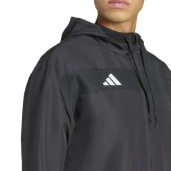 adidas Tiro 25 Essential Trainingsjack Woven Hooded Zwart Wit