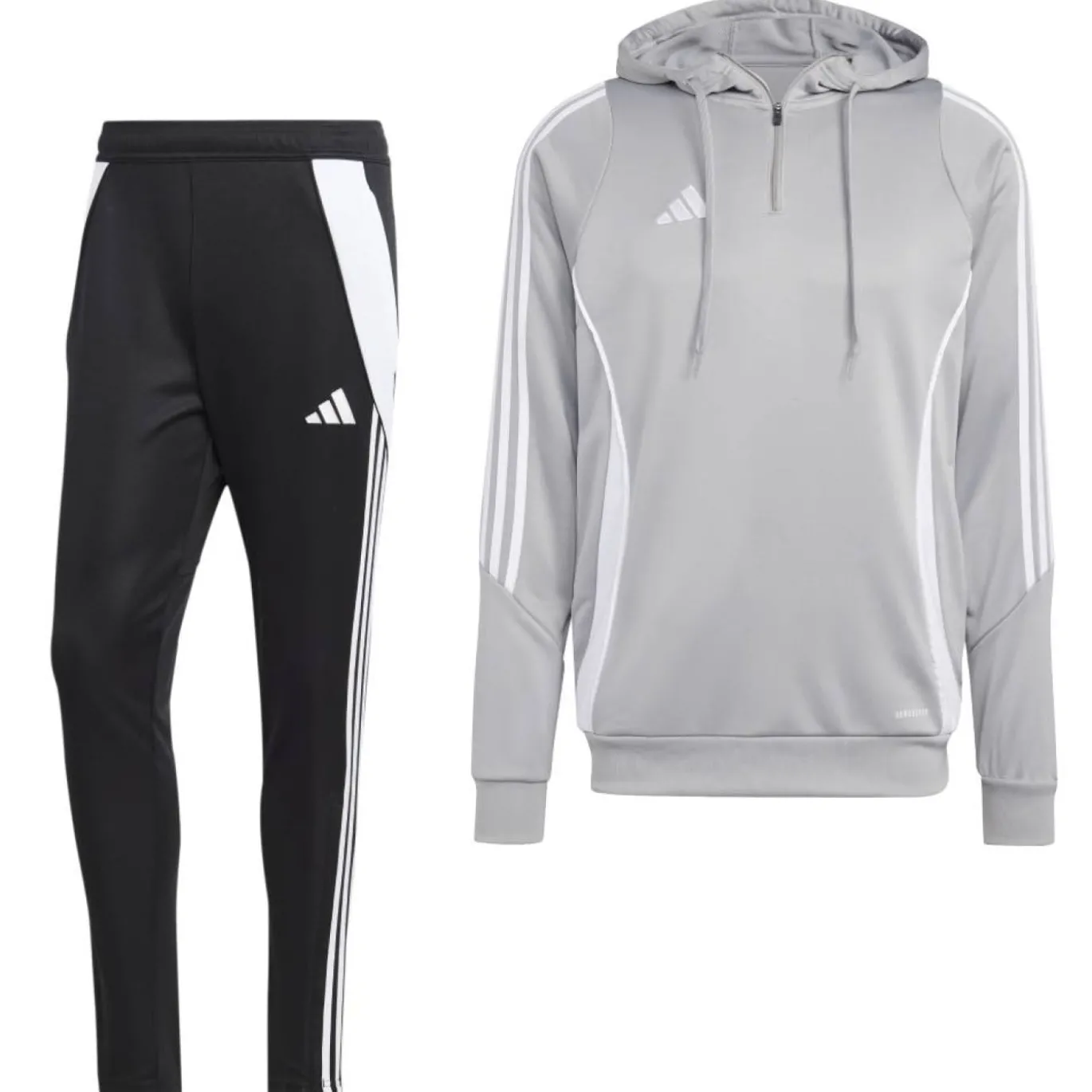 adidas Tiro 24 Hooded Trainingspak 1/4-Zip Grijs Wit