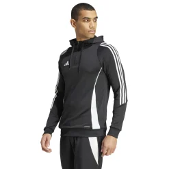 adidas Tiro 24 Hooded Trainingstrui 1/4-Zip Zwart Wit