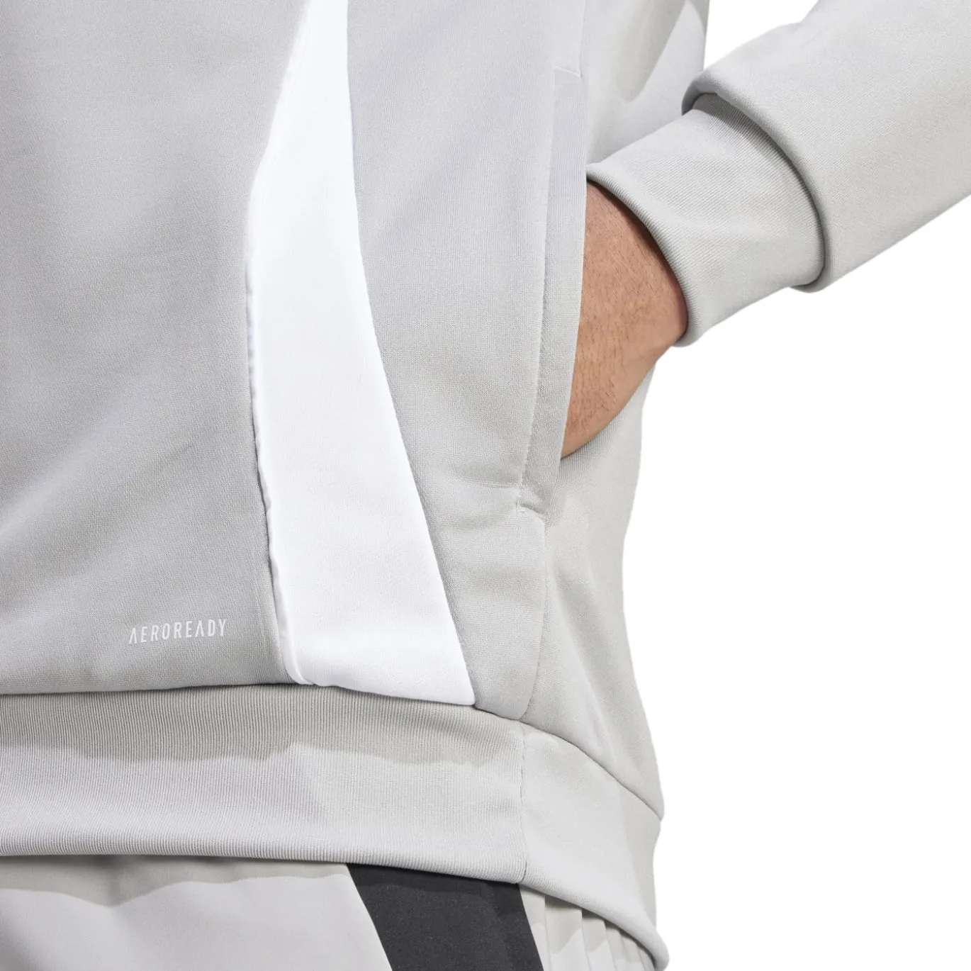 adidas Tiro 24 Hooded Trainingstrui 1/4-Zip Lichtgrijs Wit