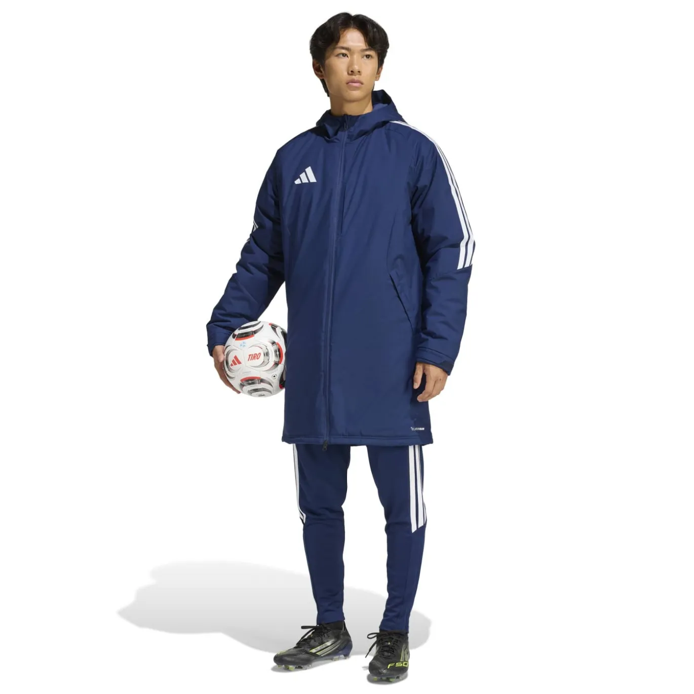 adidas Tiro 26 Lange Winterjas Donkerblauw Wit