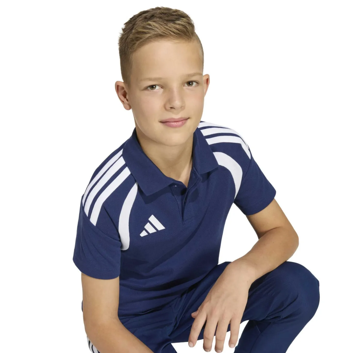 adidas Tiro 26 League Polo Kids Donkerblauw Wit