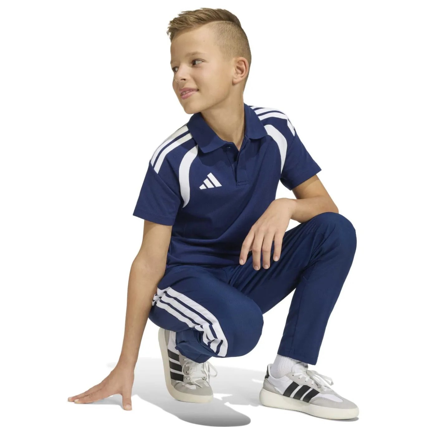 adidas Tiro 26 League Polo Kids Donkerblauw Wit