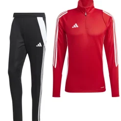 adidas Tiro 24 Trainingspak 1/4-Zip Rood Zwart Wit