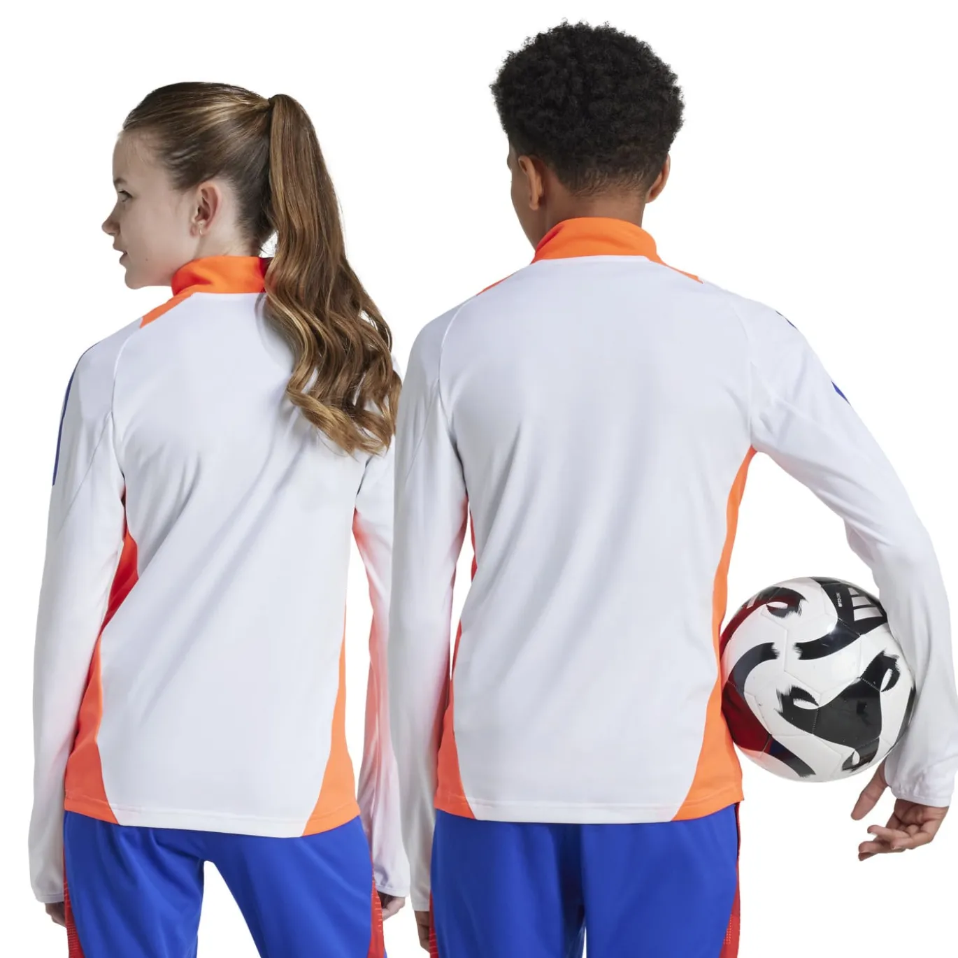 adidas Tiro 24 Trainingstrui 1/4-Zip Kids Wit Blauw Rood Oranje