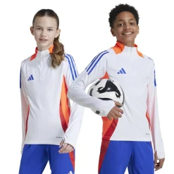 adidas Tiro 24 Trainingstrui 1/4-Zip Kids Wit Blauw Rood Oranje