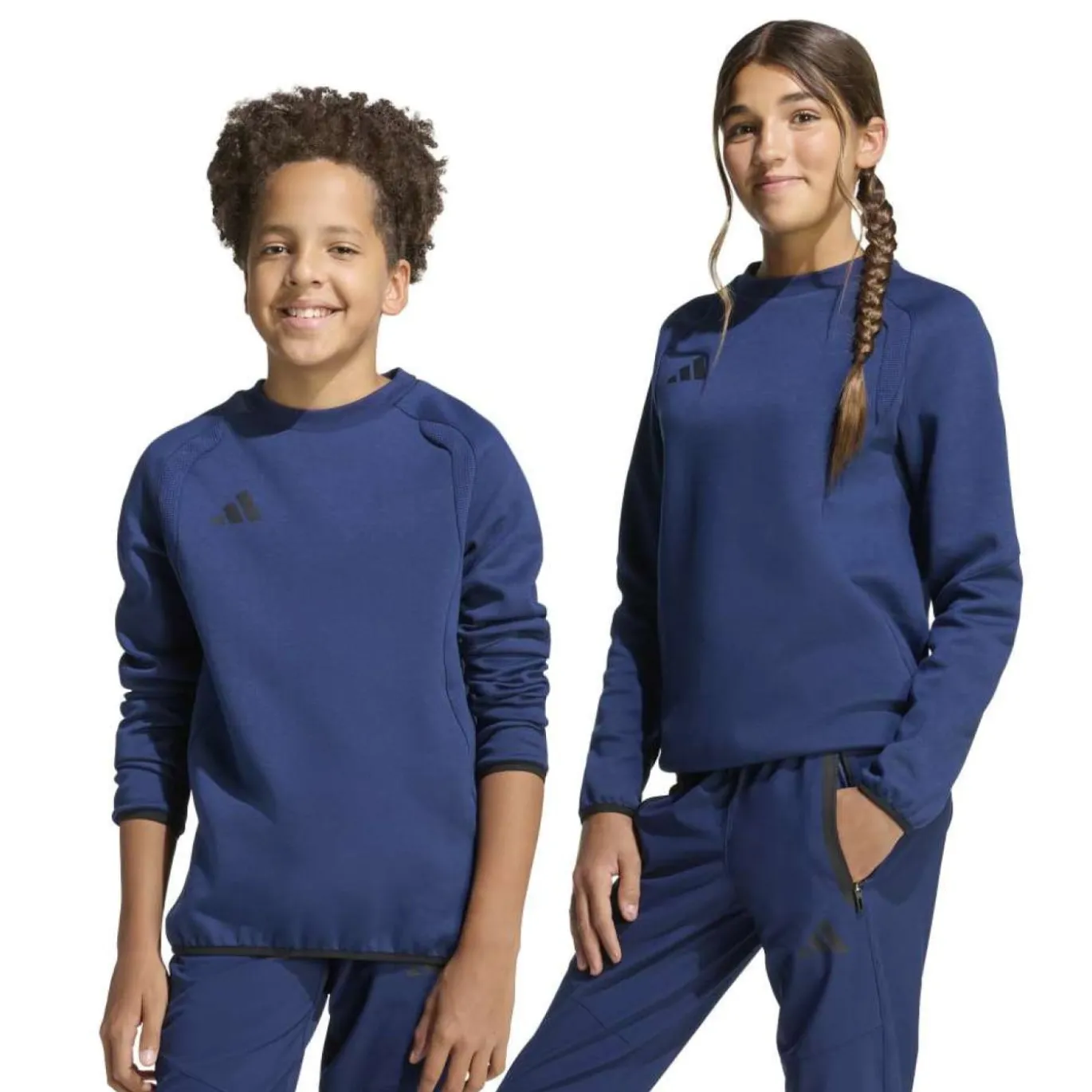 adidas Tiro Travel Crew Sweater Kids Donkerblauw Zwart