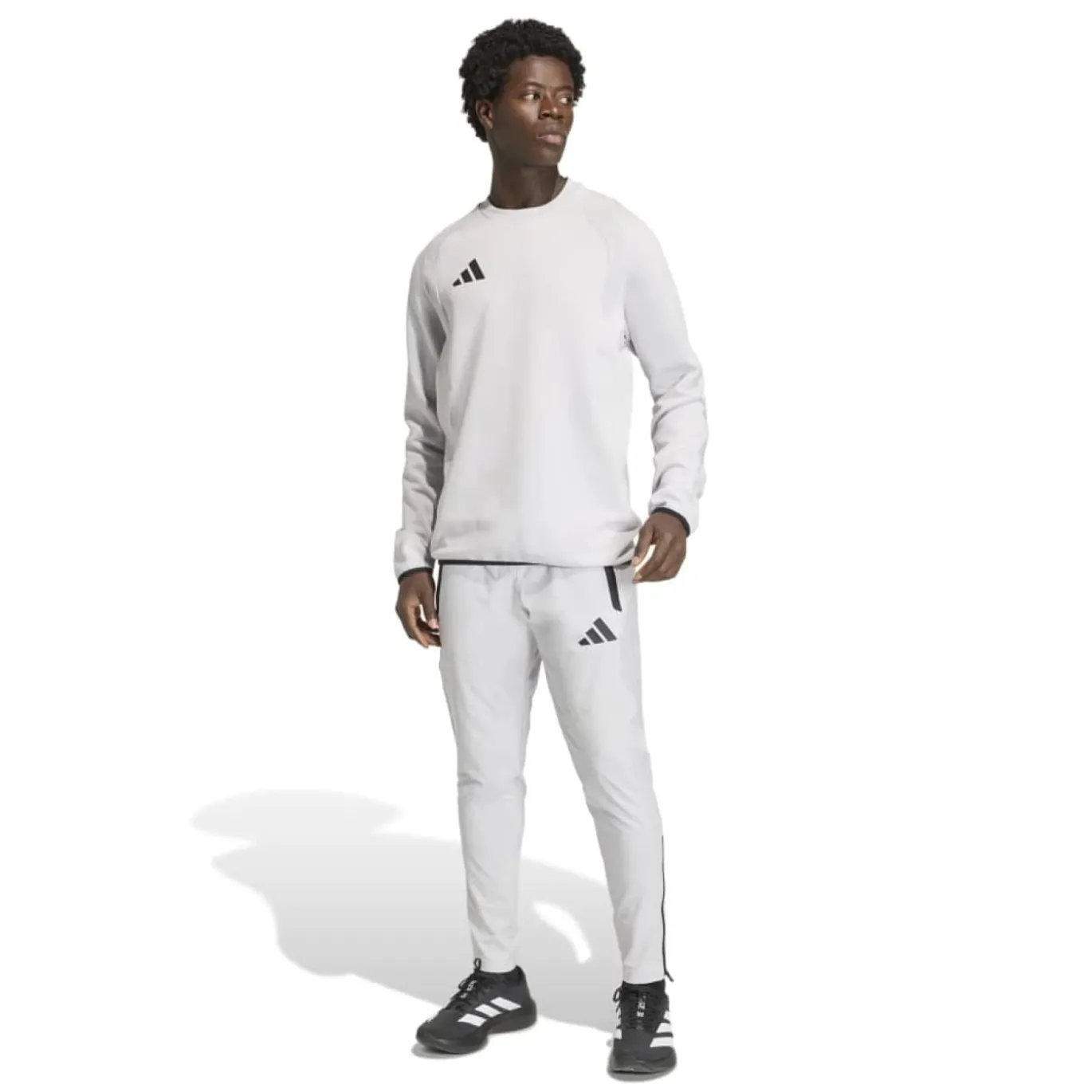 adidas Tiro Travel Crew Sweater Grijs Zwart