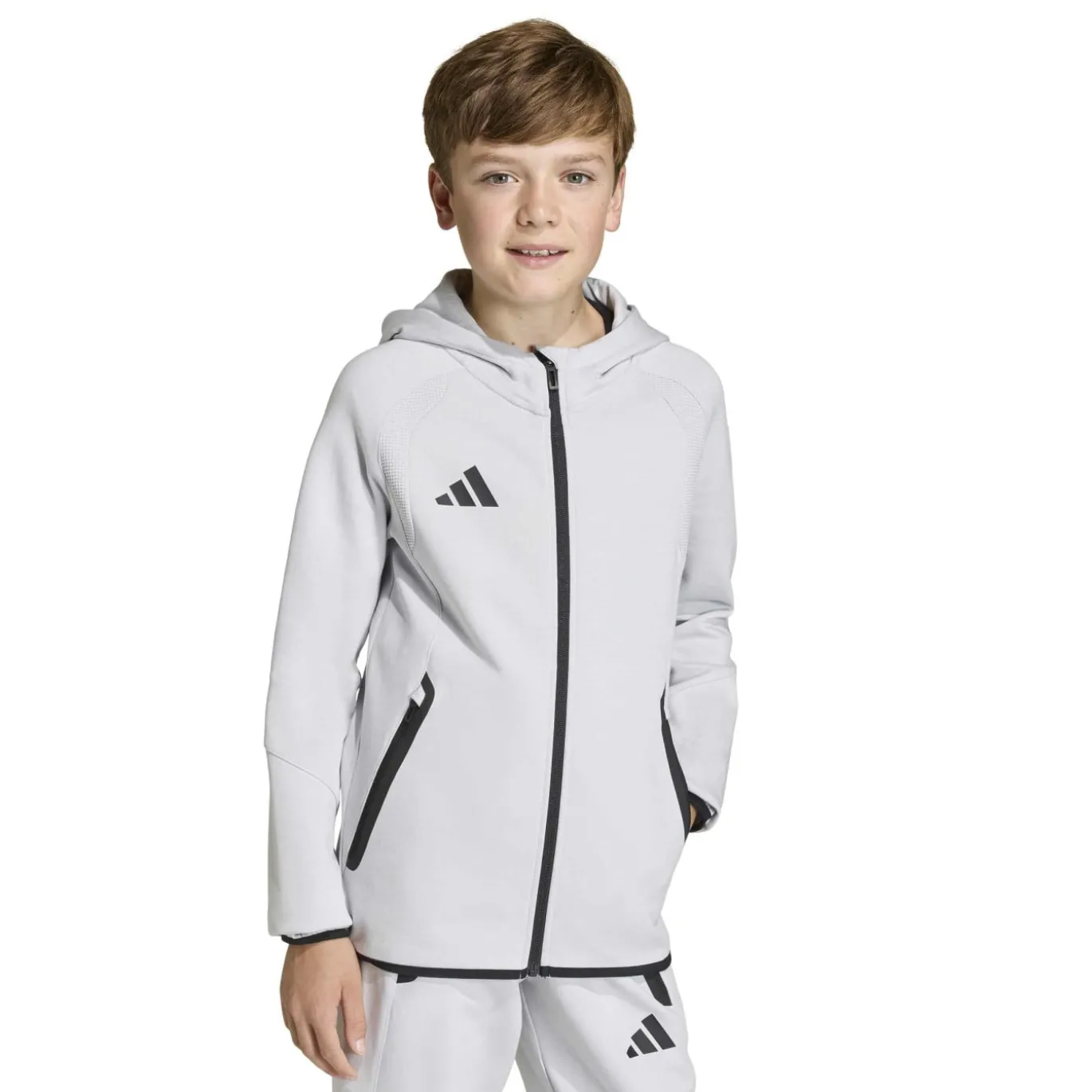 adidas Tiro Travel Joggingpak Full-Zip Kids Grijs