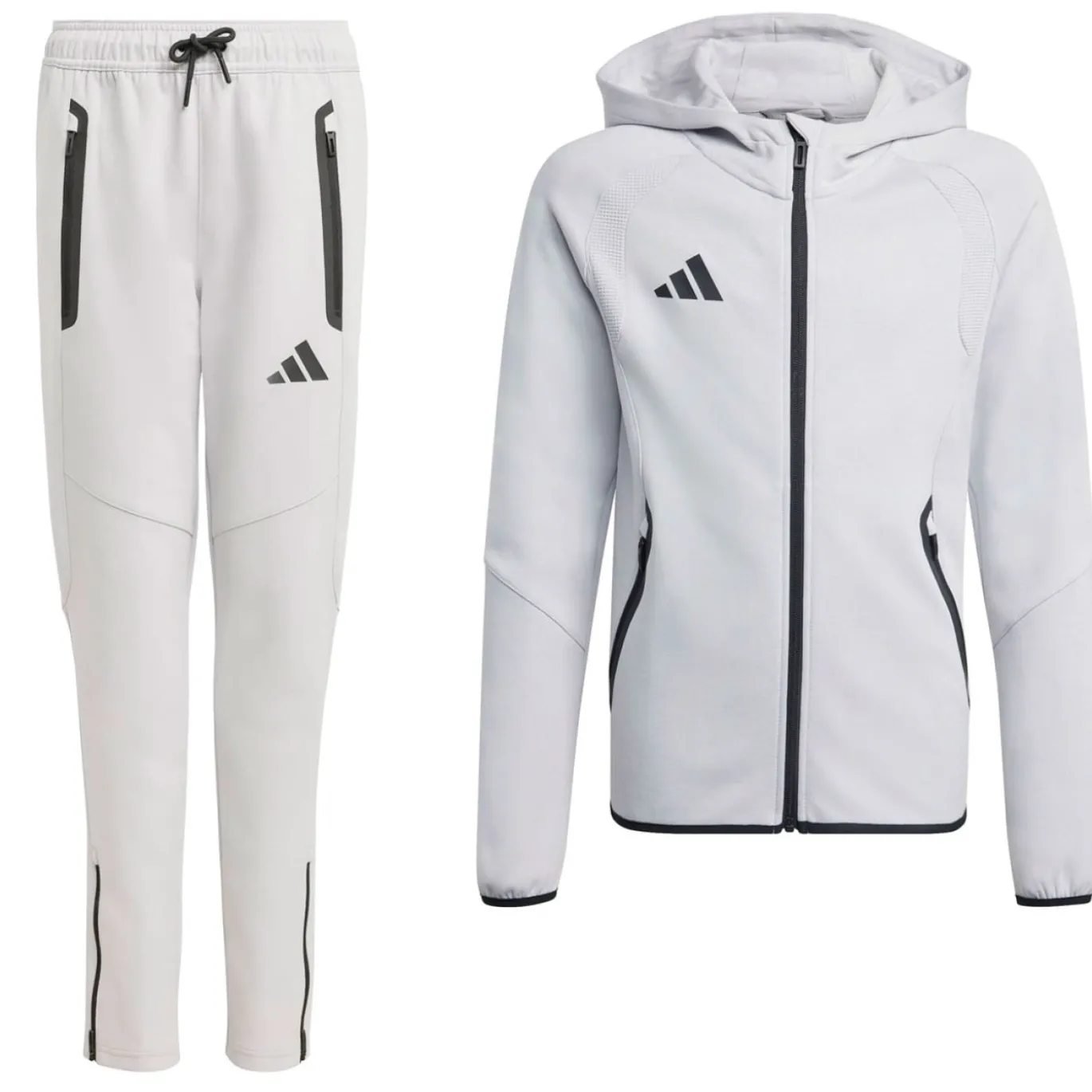 adidas Tiro Travel Joggingpak Full-Zip Kids Grijs
