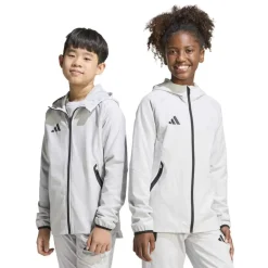 adidas Tiro Travel Windbreaker Kids Grijs Zwart