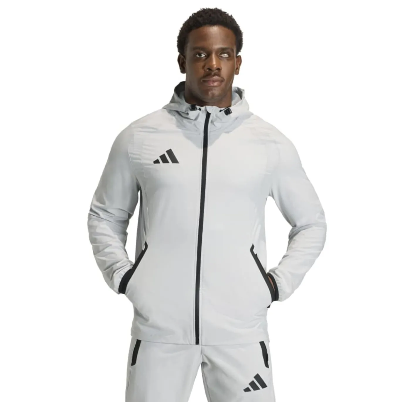 adidas Tiro Travel Windbreaker Grijs Zwart