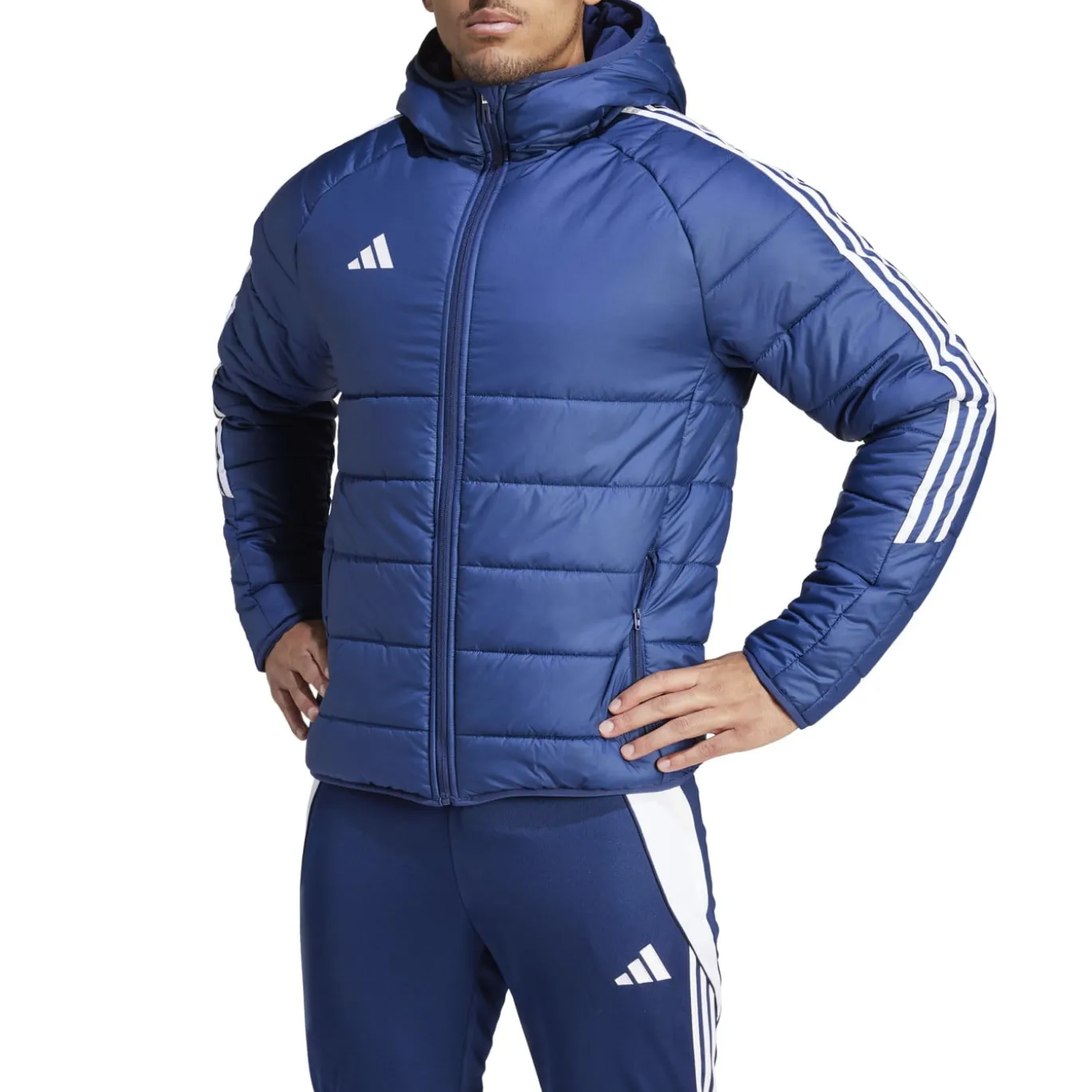 adidas Tiro 24 Winterjas Donkerblauw Wit