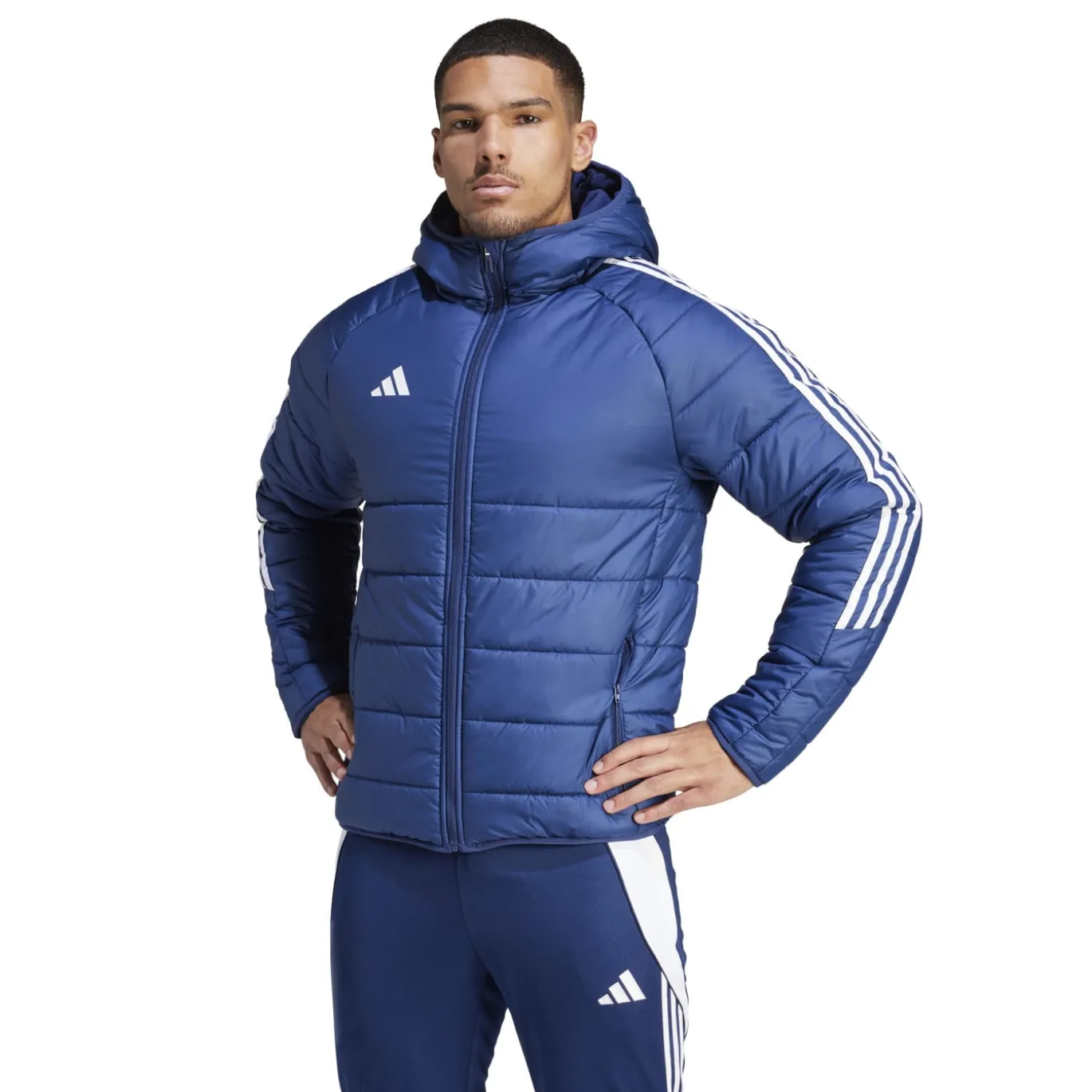 adidas Tiro 24 Winterjas Donkerblauw Wit