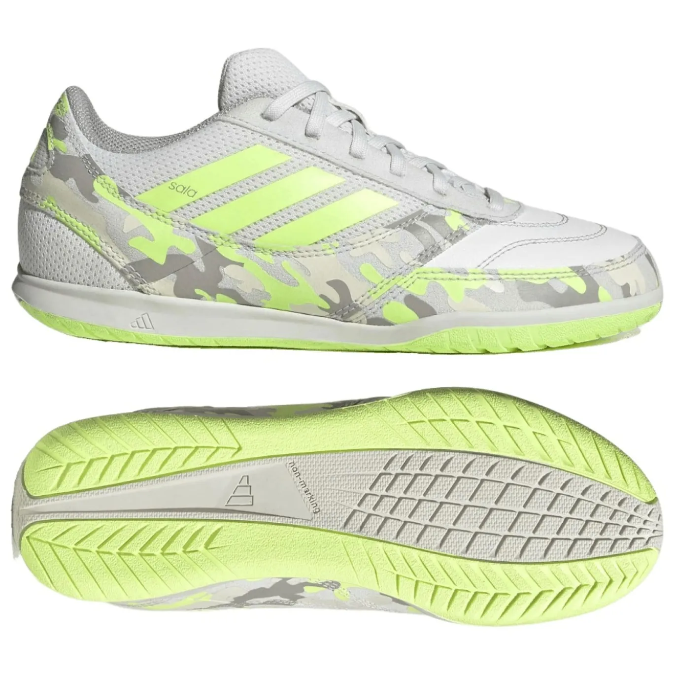 adidas Top Sala Competition II Zaalvoetbalschoenen (IN) Kids Lichtgrijs Lichtgroen Lime