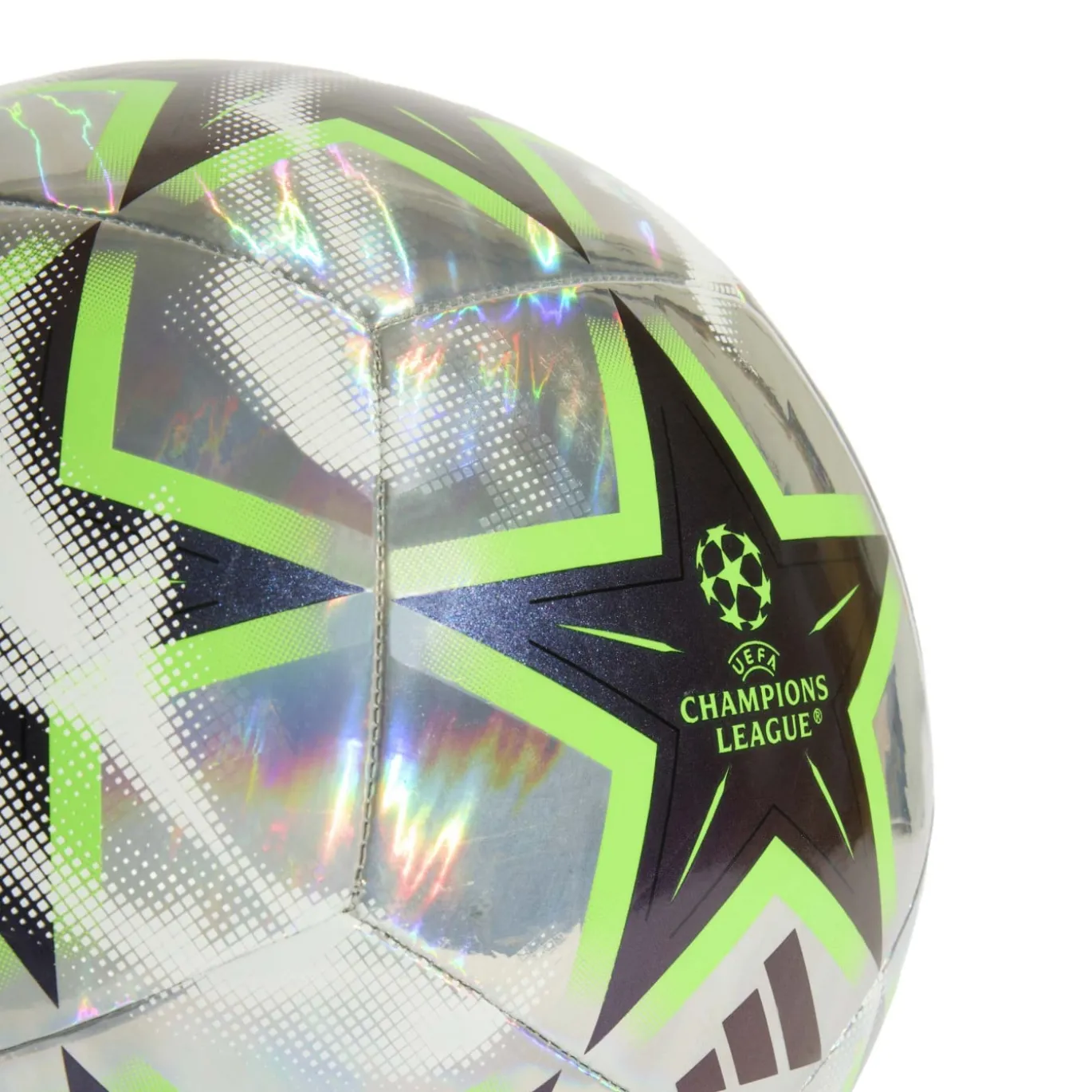 adidas UEFA Champions League Training Foil Voetbal Maat 5 2026-2027 Zilver Zwart Neongeel