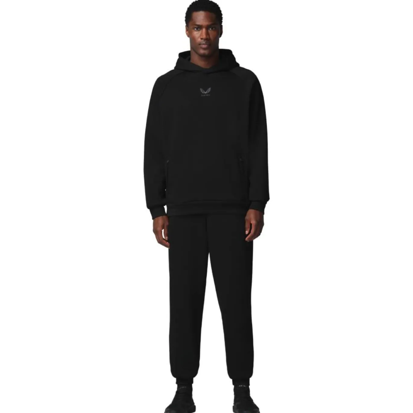 Castore Adapt Fleece Joggingpak Hooded Zwart Donkergrijs