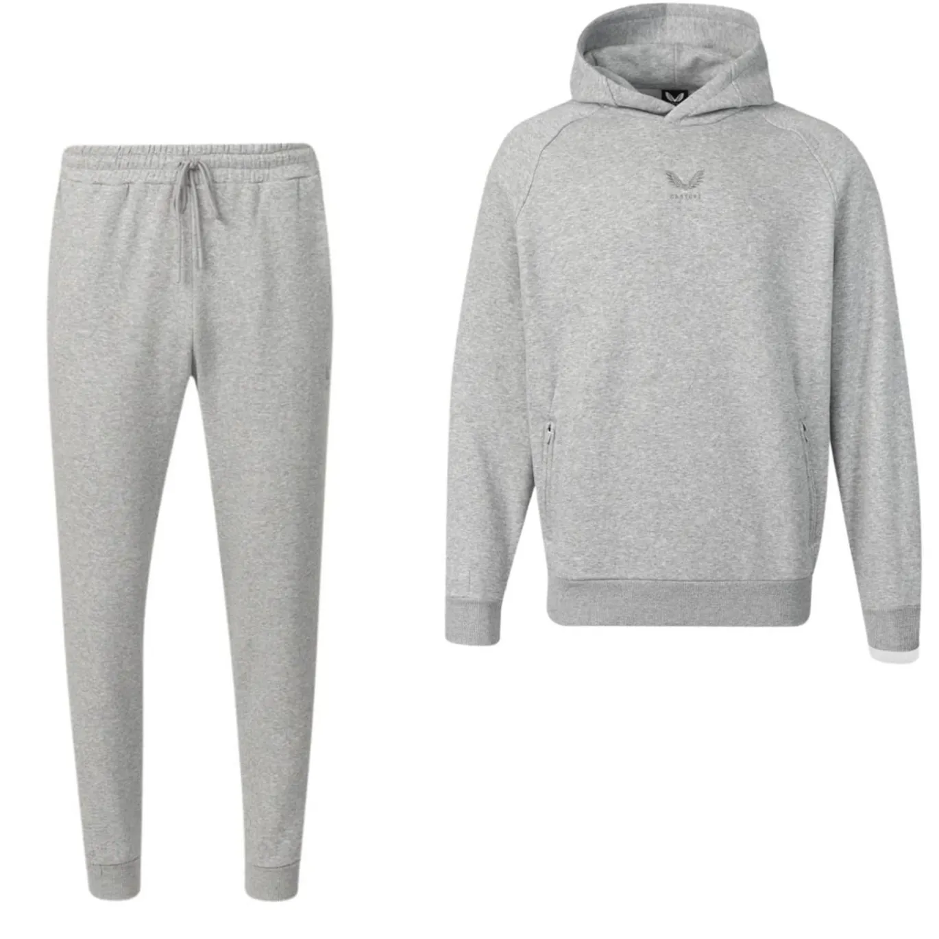 Castore Adapt Fleece Trainingspak Hooded Lichtgrijs Donkergrijs