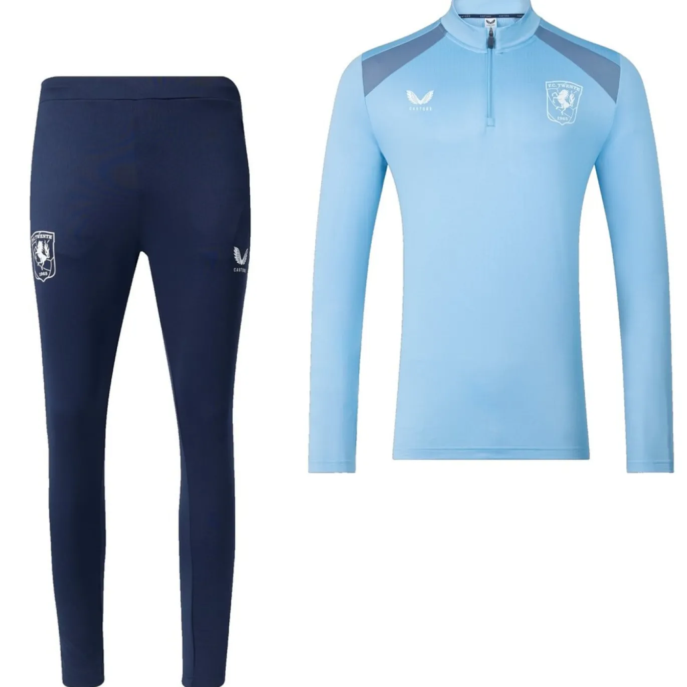 Castore FC Twente Trainingspak 1/4-Zip 2026-2027 Lichtblauw Donkerblauw Donkergrijs