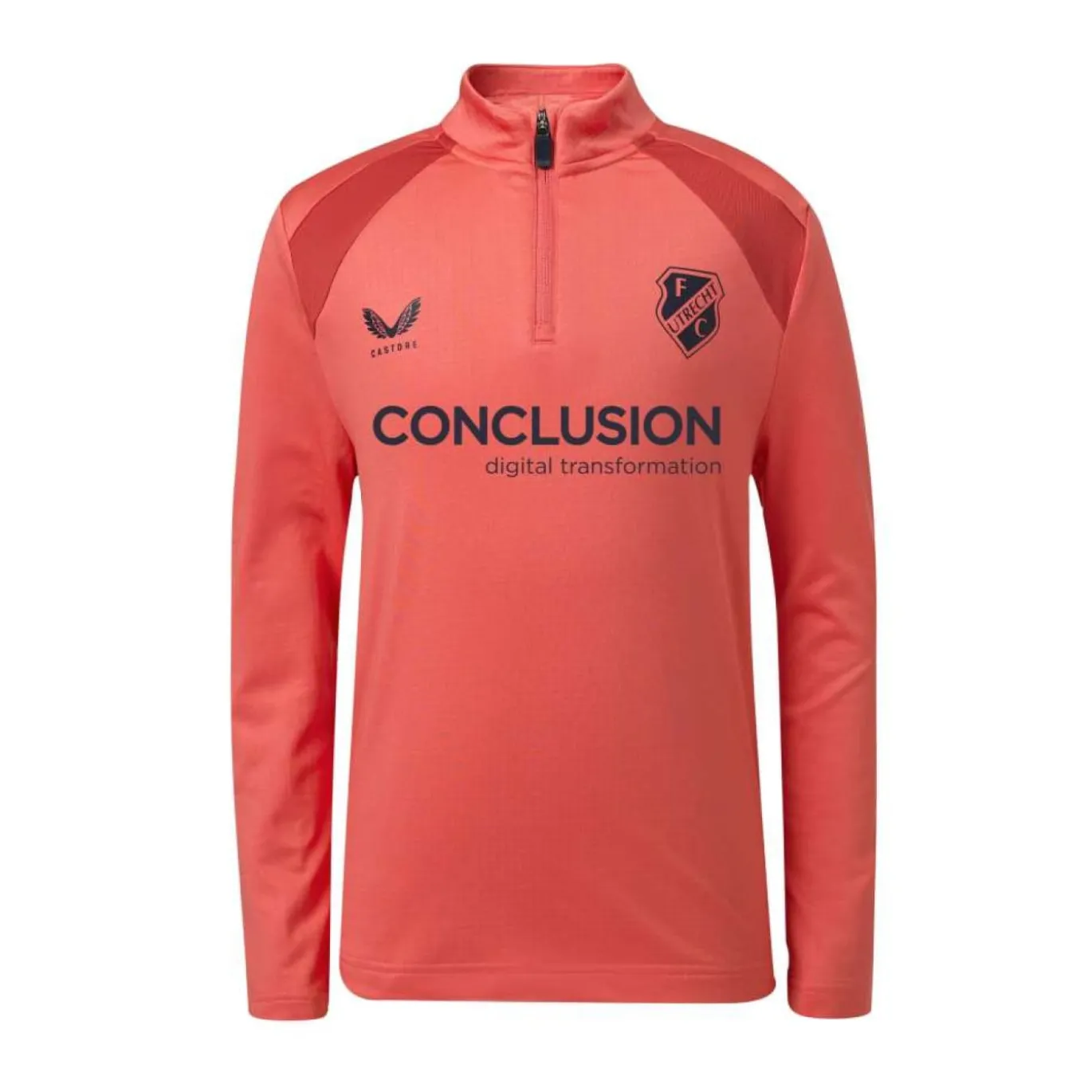 Castore FC Utrecht Trainingstrui 1/4-Zip 2026-2027 Lichtrood Donkerrood