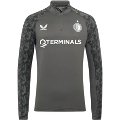 Castore Feyenoord Trainingstrui 1/4-Zip 2025-2026 Donkergrijs Wit