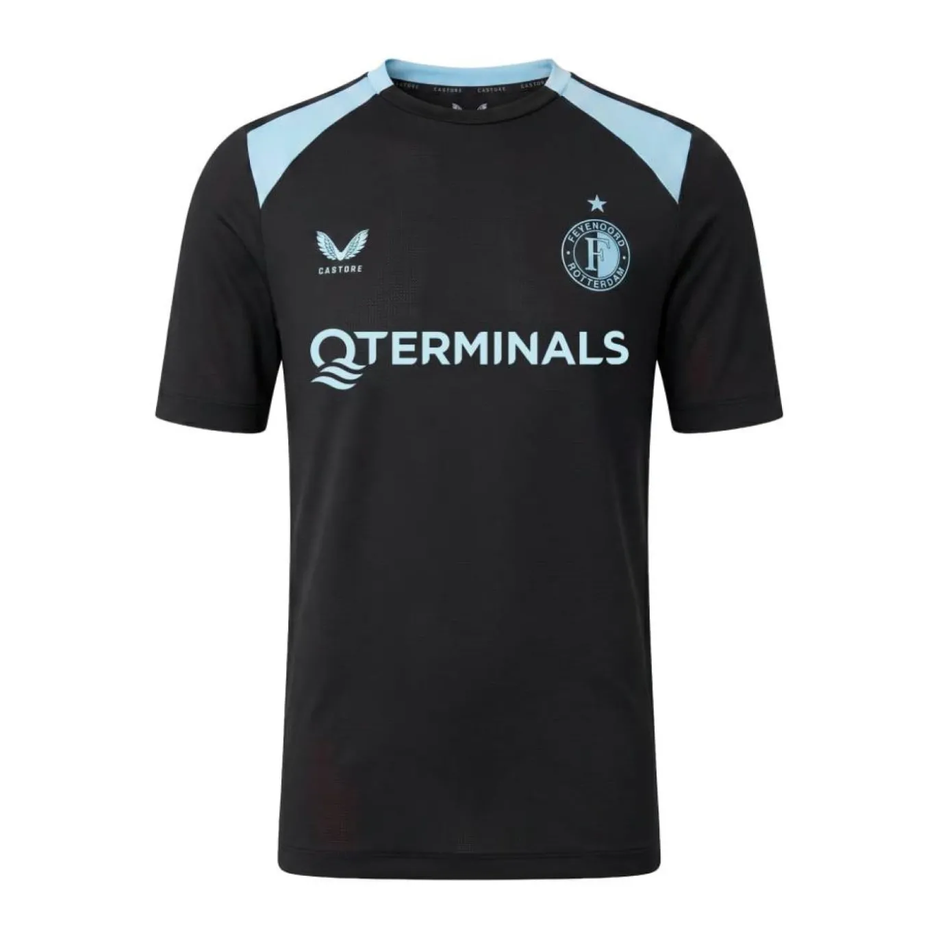 Castore Feyenoord Trainingsshirt 2026-2027 Kids Zwart Lichtblauw