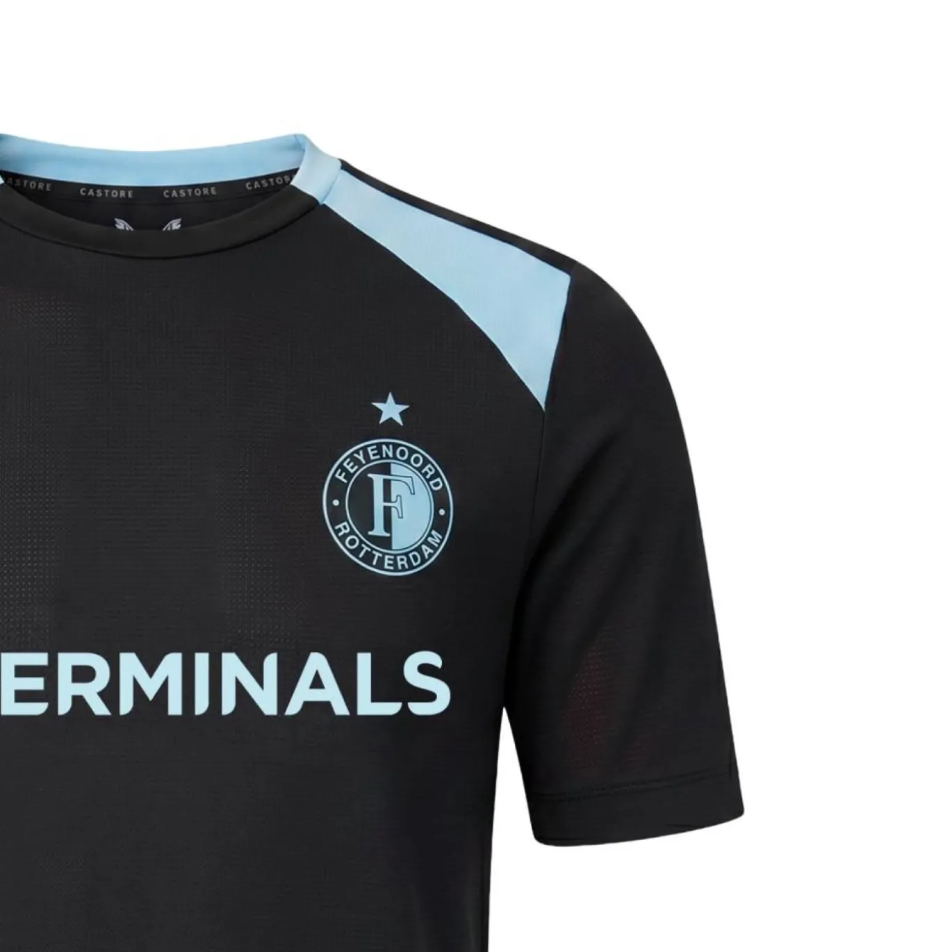 Castore Feyenoord Trainingsshirt 2026-2027 Kids Zwart Lichtblauw