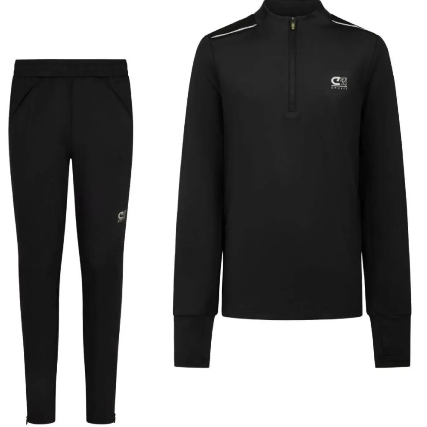 Cruyff Ametrine Trainingspak 1/4-Zip Kids Zwart