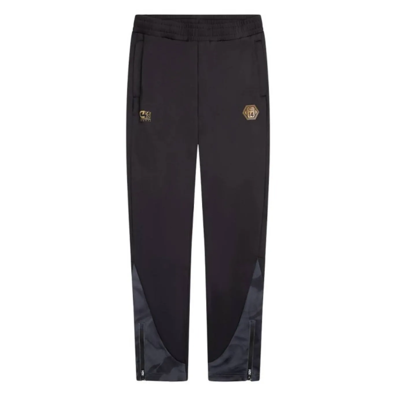 Cruyff Defense Trainingsbroek Kids Zwart Donkergrijs Goud