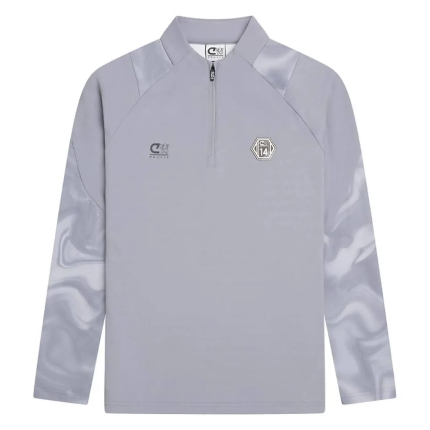 Cruyff Defense Trainingspak 1/4-Zip Kids Lichtgrijs Zwart Lichtblauw