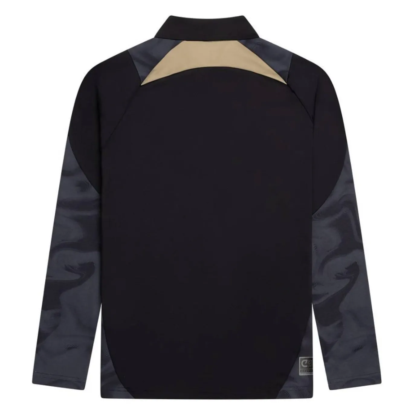 Cruyff Defense Trainingstrui 1/4-Zip Kids Zwart Donkergrijs Goud