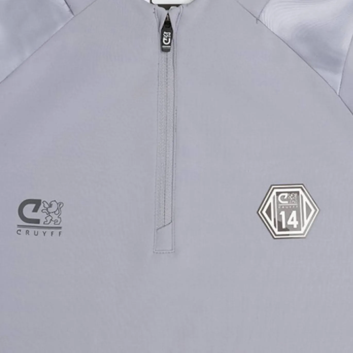 Cruyff Defense Trainingstrui 1/4-Zip Kids Lichtgrijs Zwart Lichtblauw