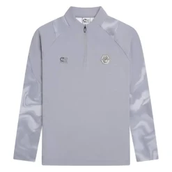 Cruyff Defense Trainingstrui 1/4-Zip Kids Lichtgrijs Zwart Lichtblauw