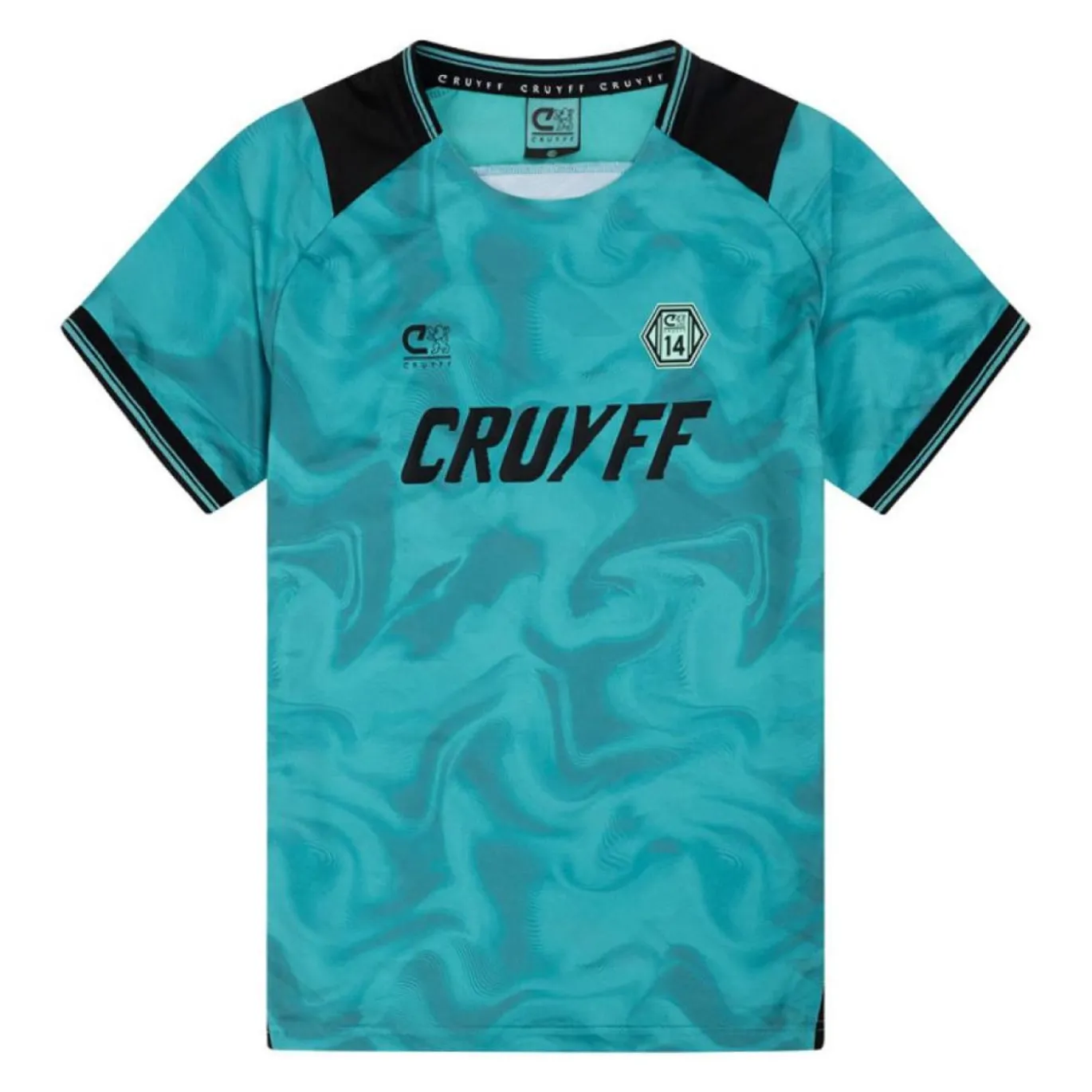 Cruyff Defense T-Shirt Kids Turquoise Zwart