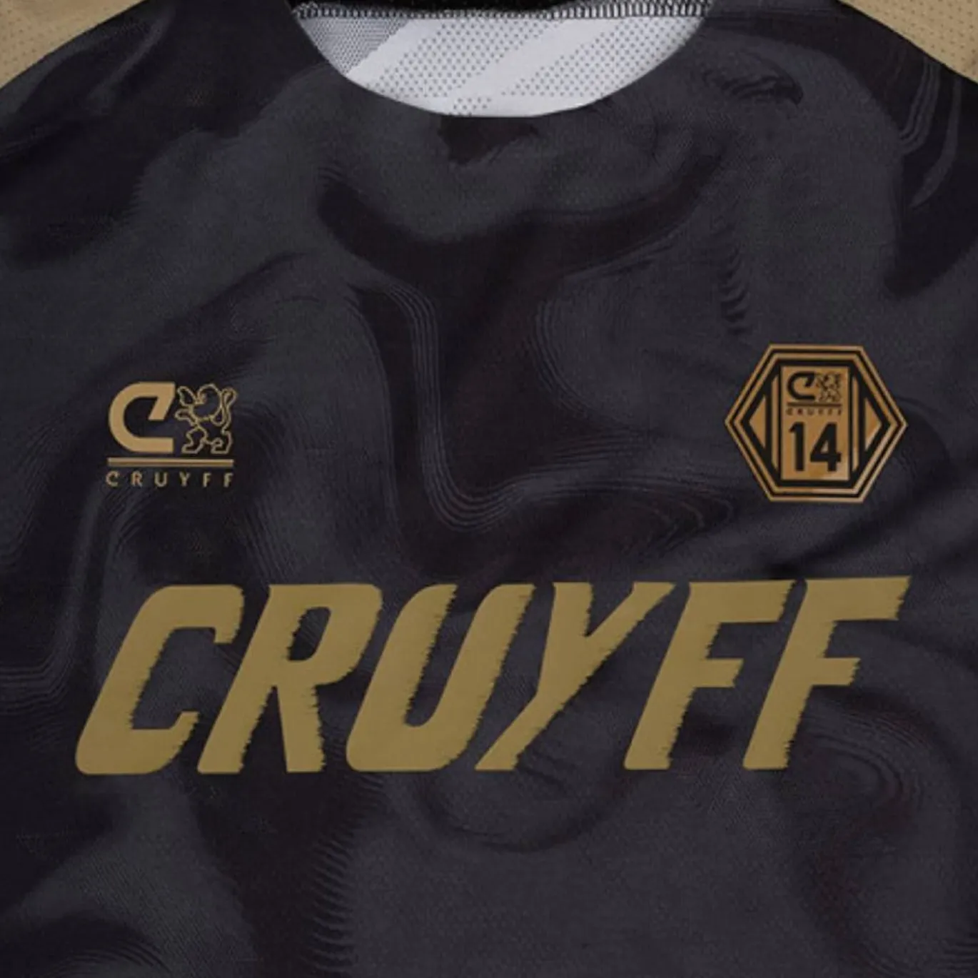 Cruyff Defense T-Shirt Kids Zwart Goud