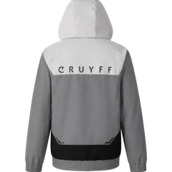 Cruyff Elite 2.0 Hooded Trainingsjack Kids Grijs Lichtgrijs Zwart